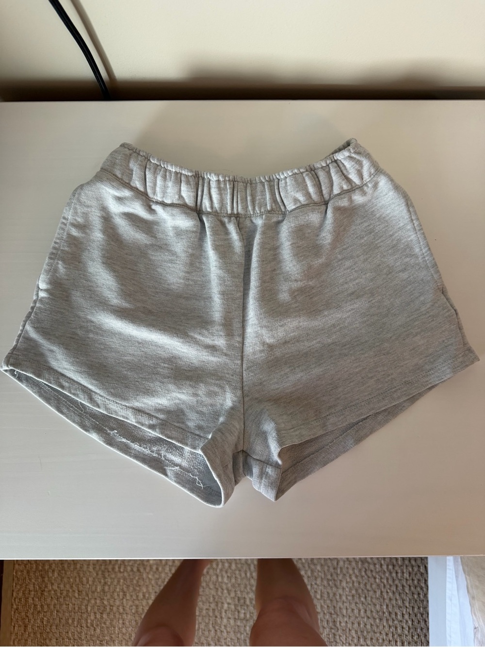 Light Gray Women's Athletic Elastic Waist Shorts